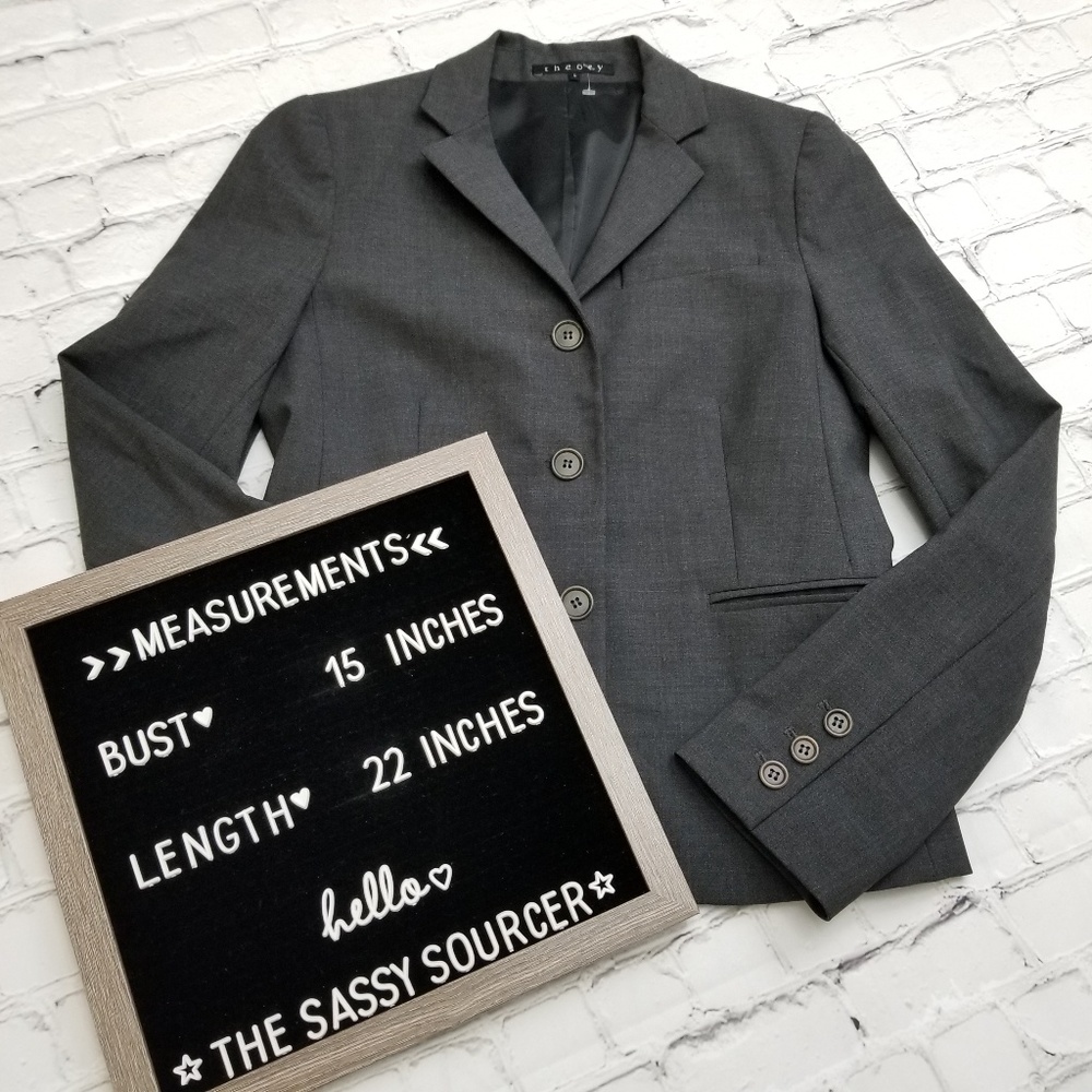 Theory Wool Blend Blazer Suit Jacket